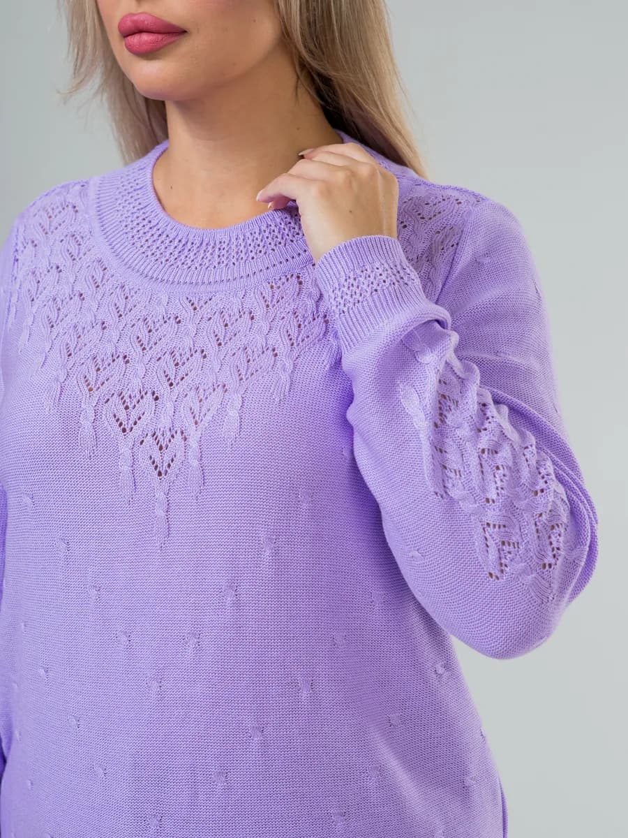 Джемпер трикотажный кофта ажурная