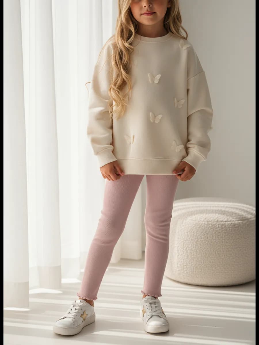 Детские леггинсы в рубчик лосины клеш в садик демисезон