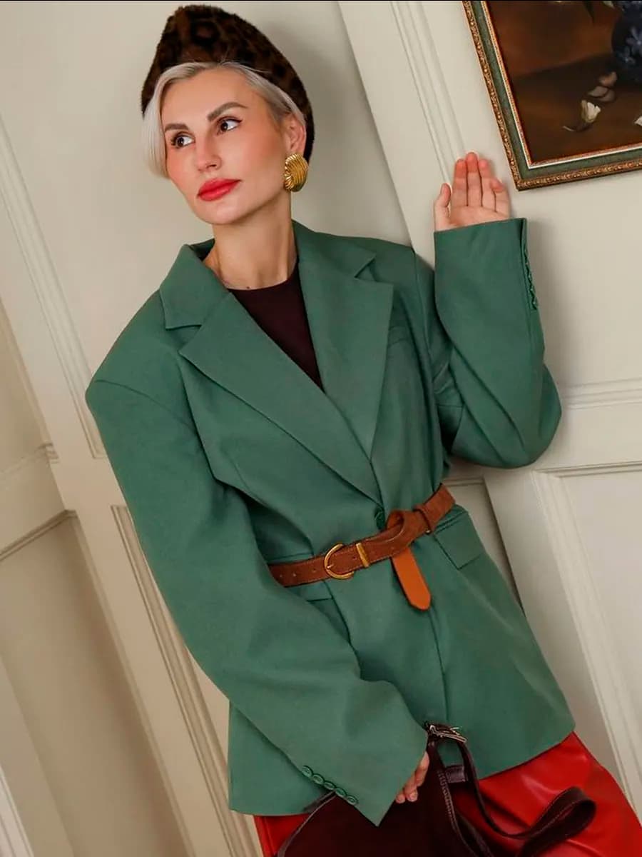 Пиджак оверсайз классический удлиненный жакет