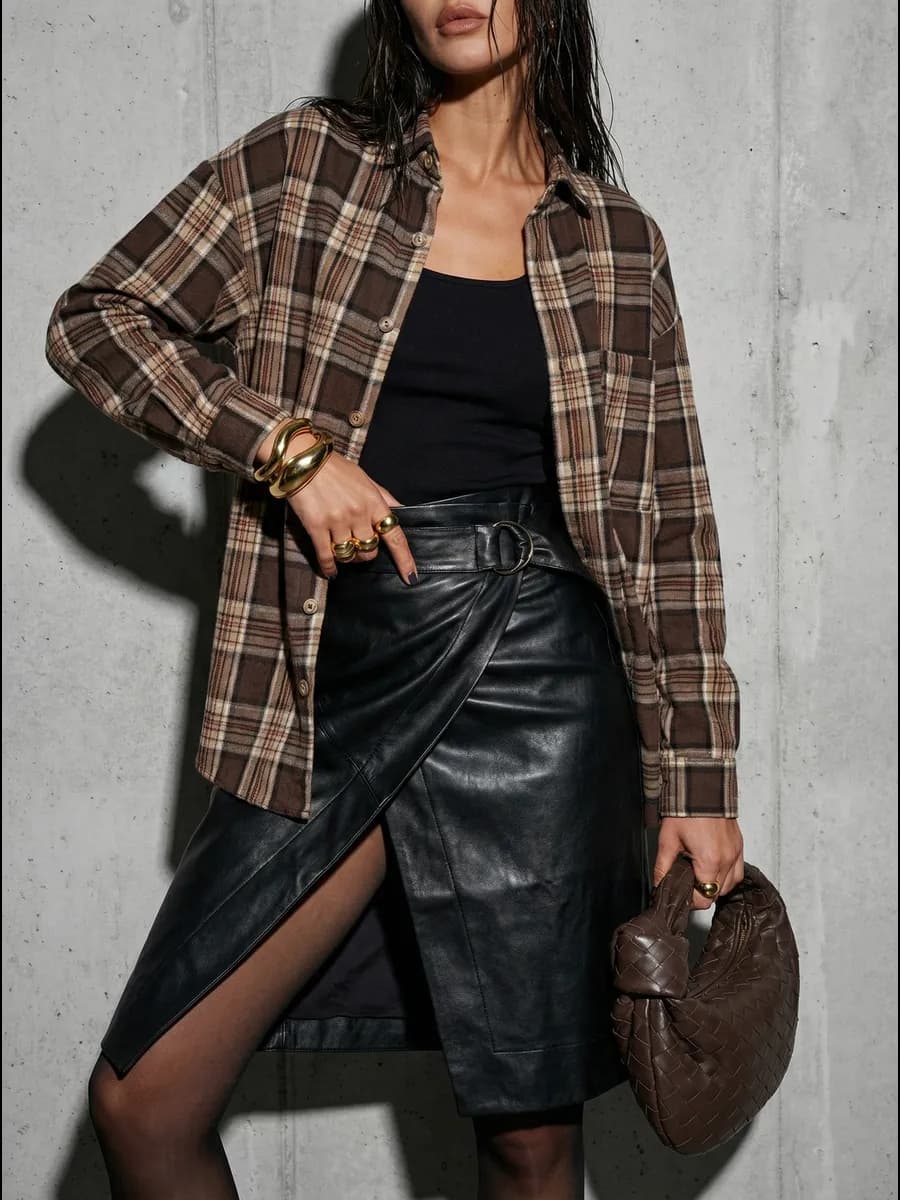 Рубашка в клетку оверсайз