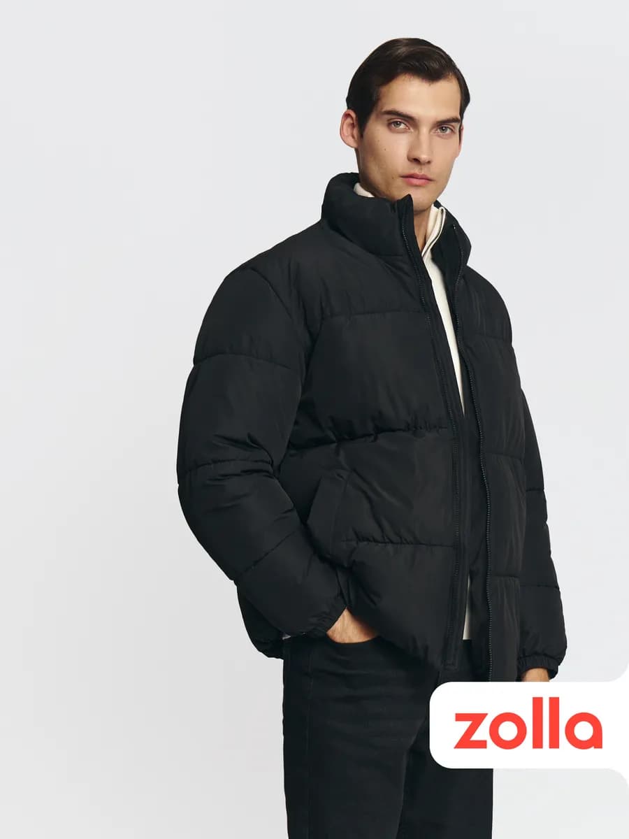 Тёплая мужская куртка с воротником