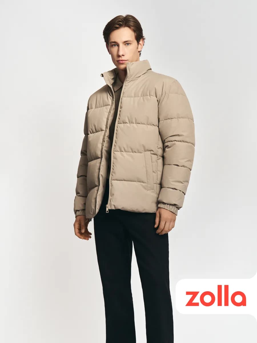 Тёплая мужская куртка с воротником