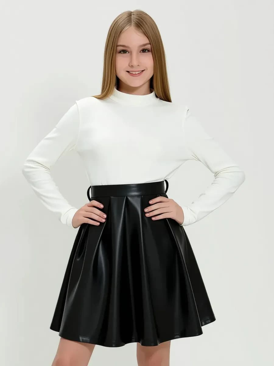 Платье для девочки юбка из эко-кожи