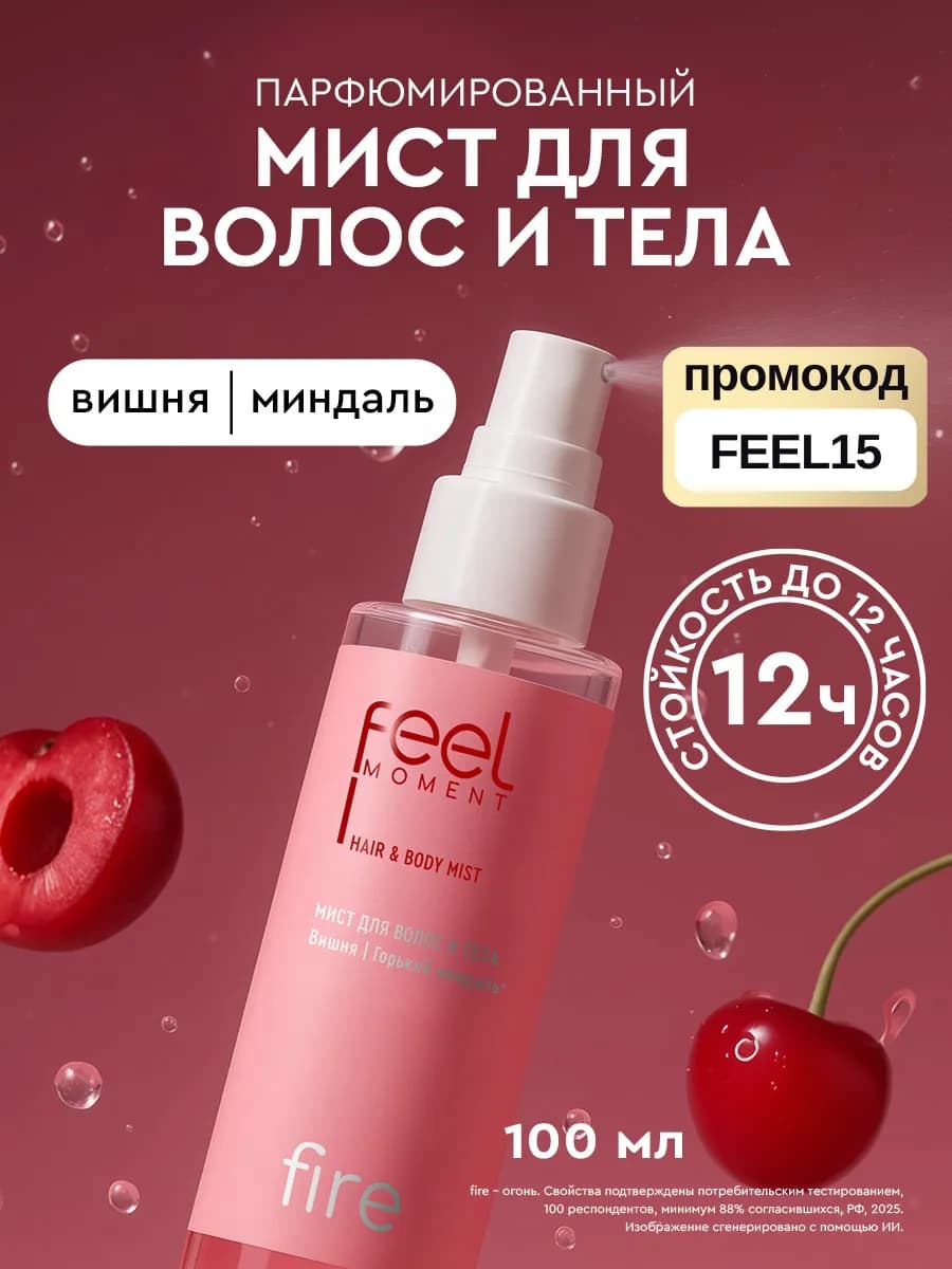Мист для тела парфюмированный спрей для волос женский 100 мл