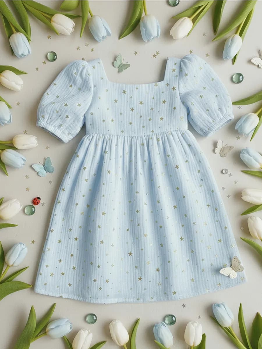 Платье нарядное муслиновое в садик на 8 марта