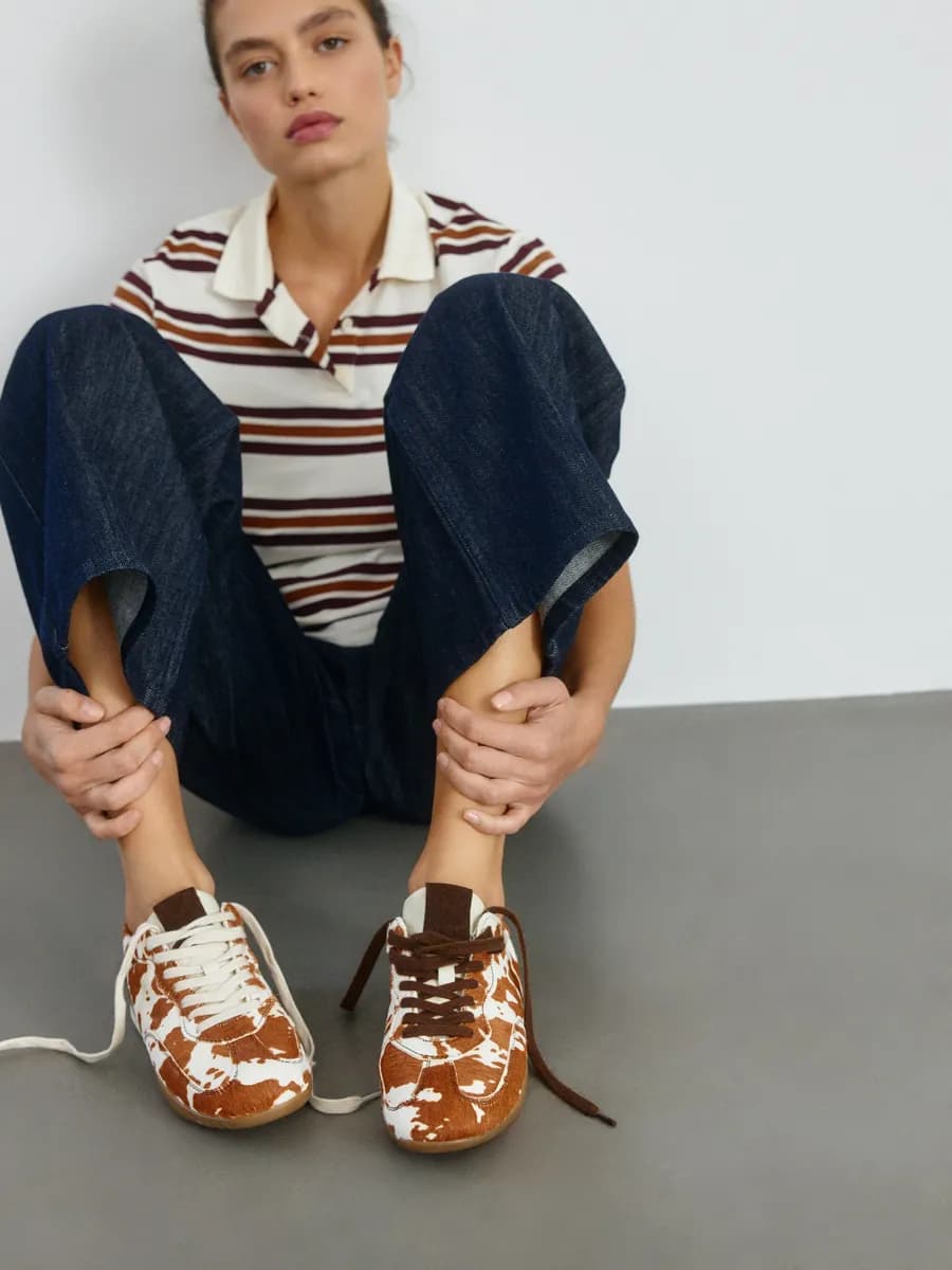 Кеды из меха пони и замши