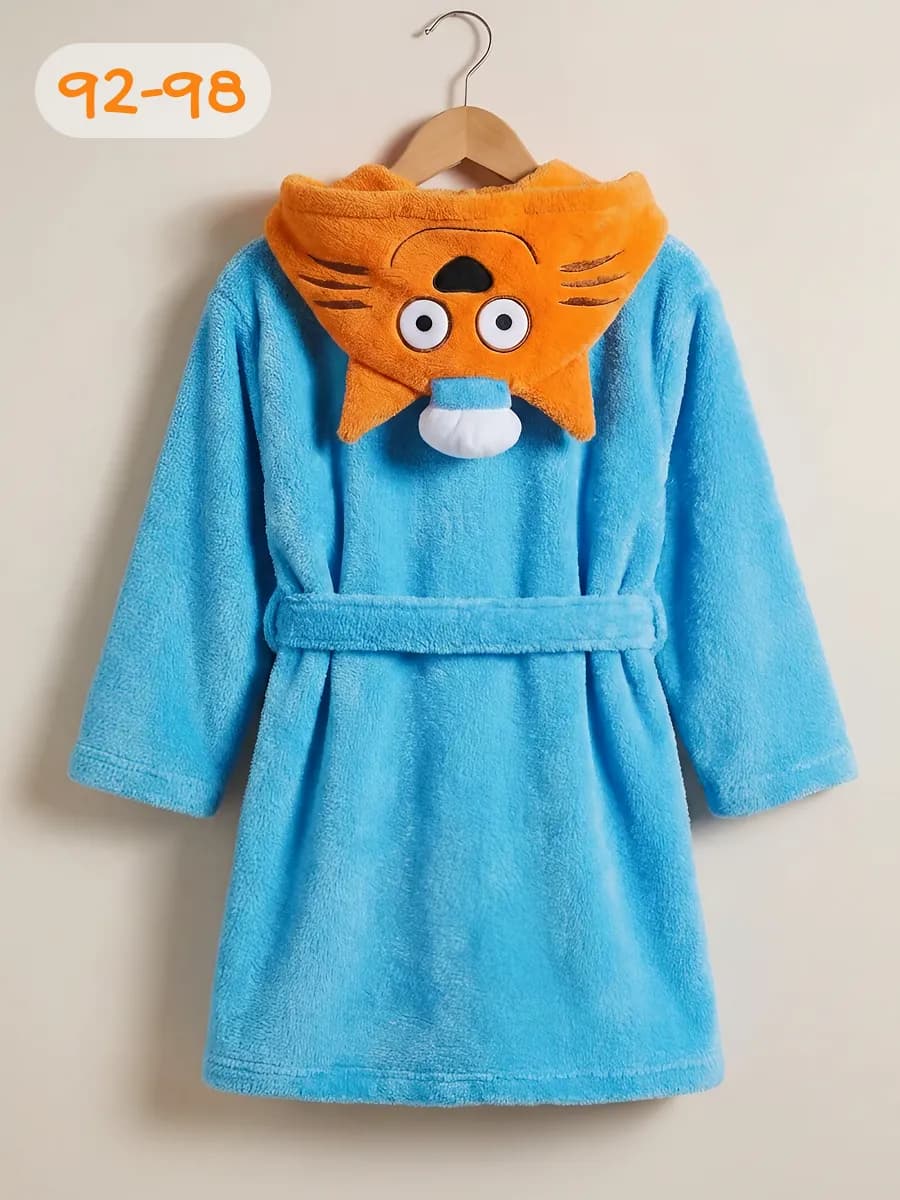 Халат детский теплый с капюшоном Коржик