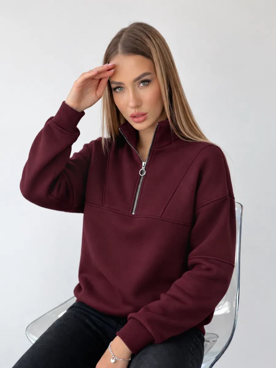 свитшот начес бордо
