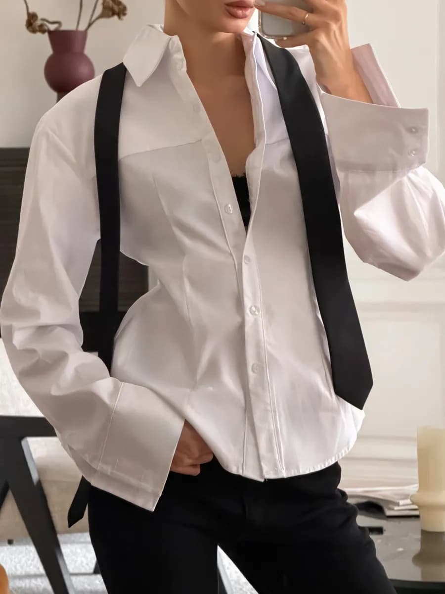 Рубашка приталенная офисная