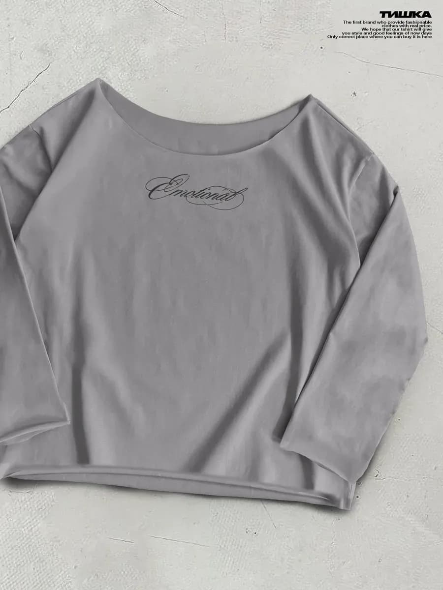 Оверсайз лонгслив с необработанными краями гранж