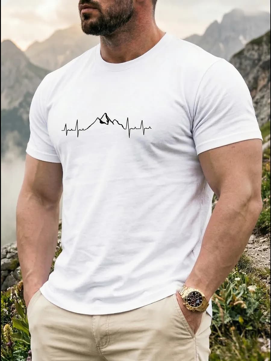 Футболка с принтом хлопок однотонная