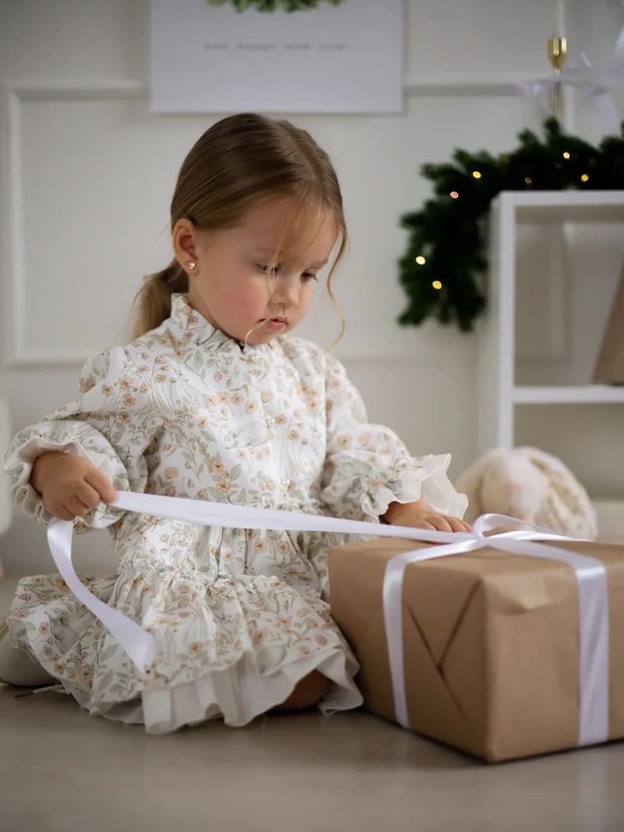 Нарядное платье в садик праздничное с длинным рукавом пышное