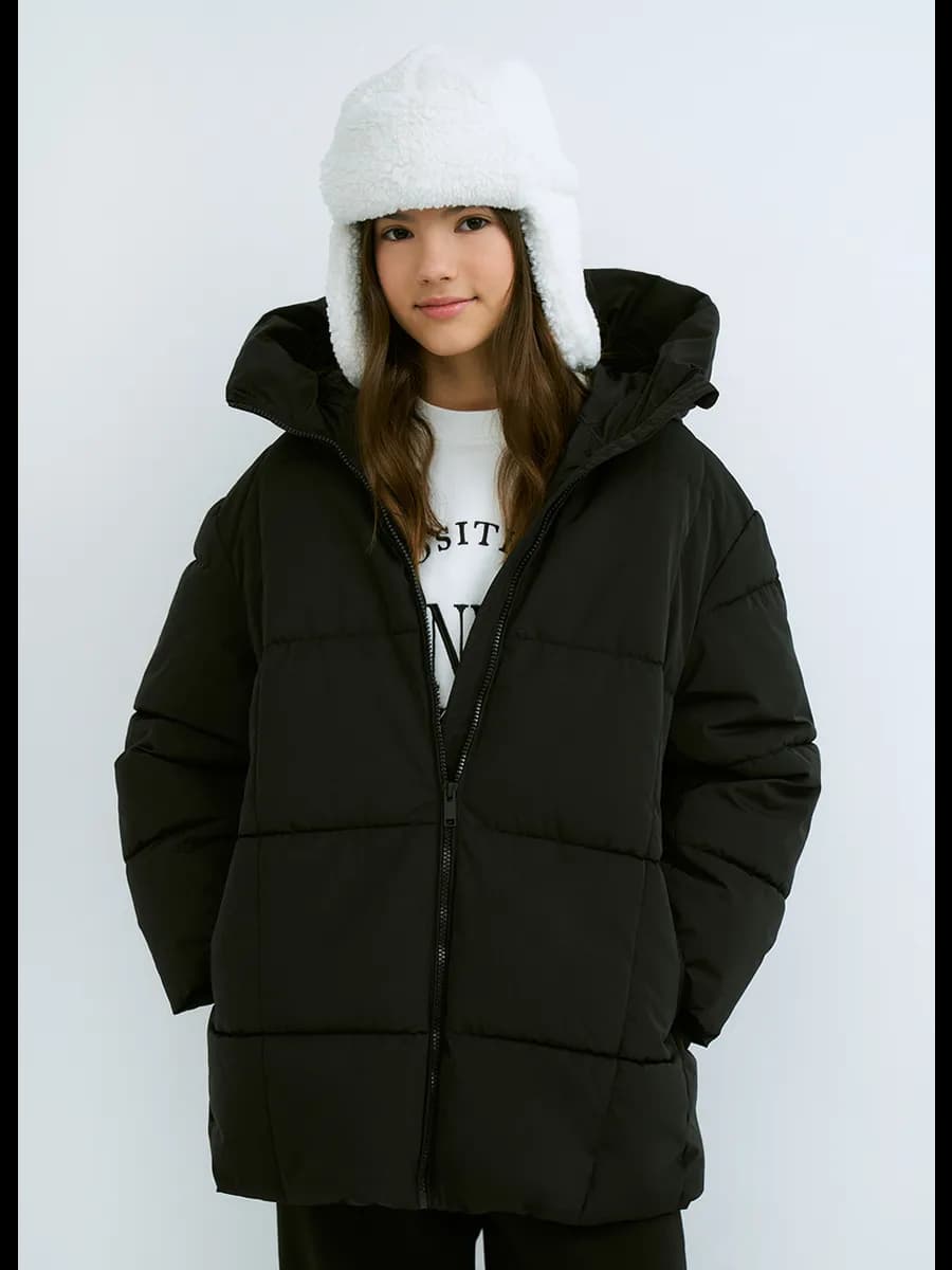 Куртка зимняя пуховик для подростка с капюшоном