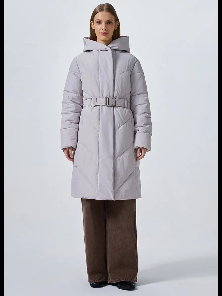 Пальто с капюшоном стеганое