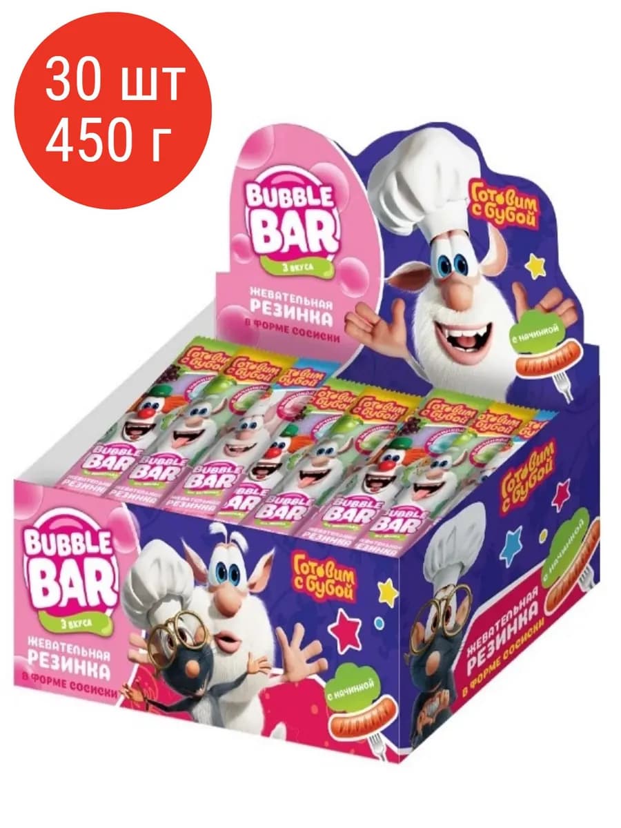 Жевательная резинка Готовим с Бубой Babble bar, 30 шт по 15…