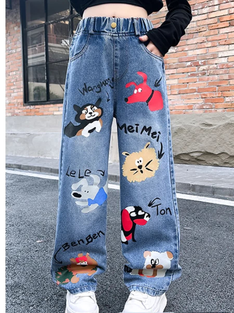 Джинсы подростковые широкие