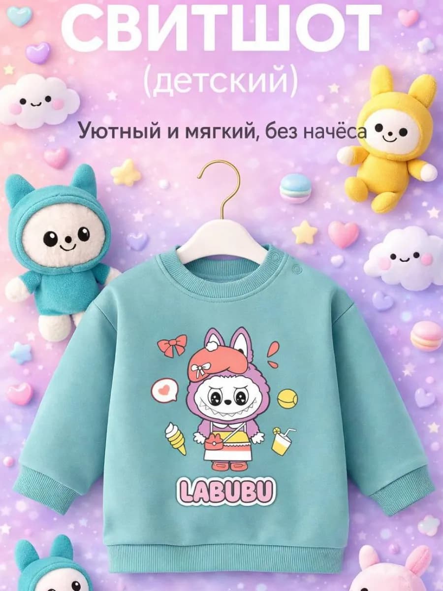Свитшот детский с принтом из хлопка