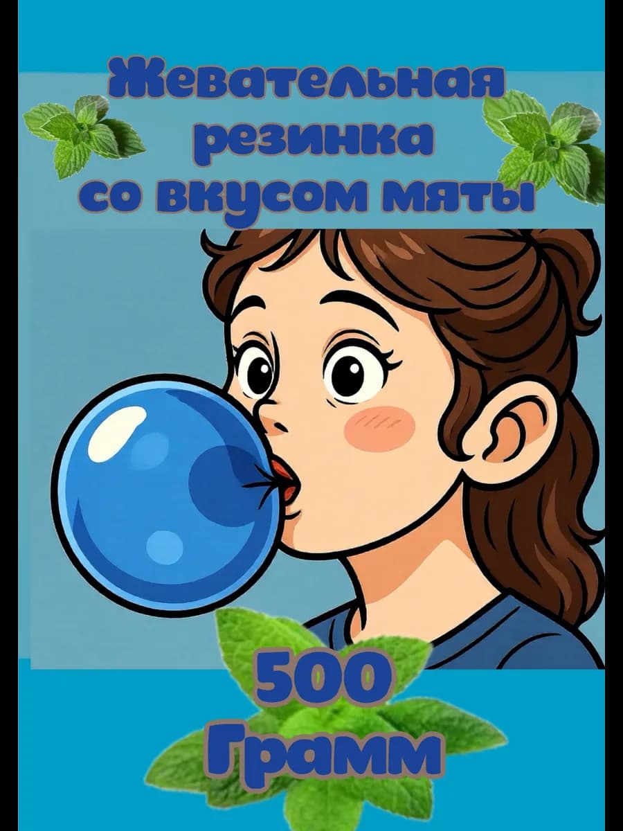 Жевательная резинка свежая мята без глазури 500гр
