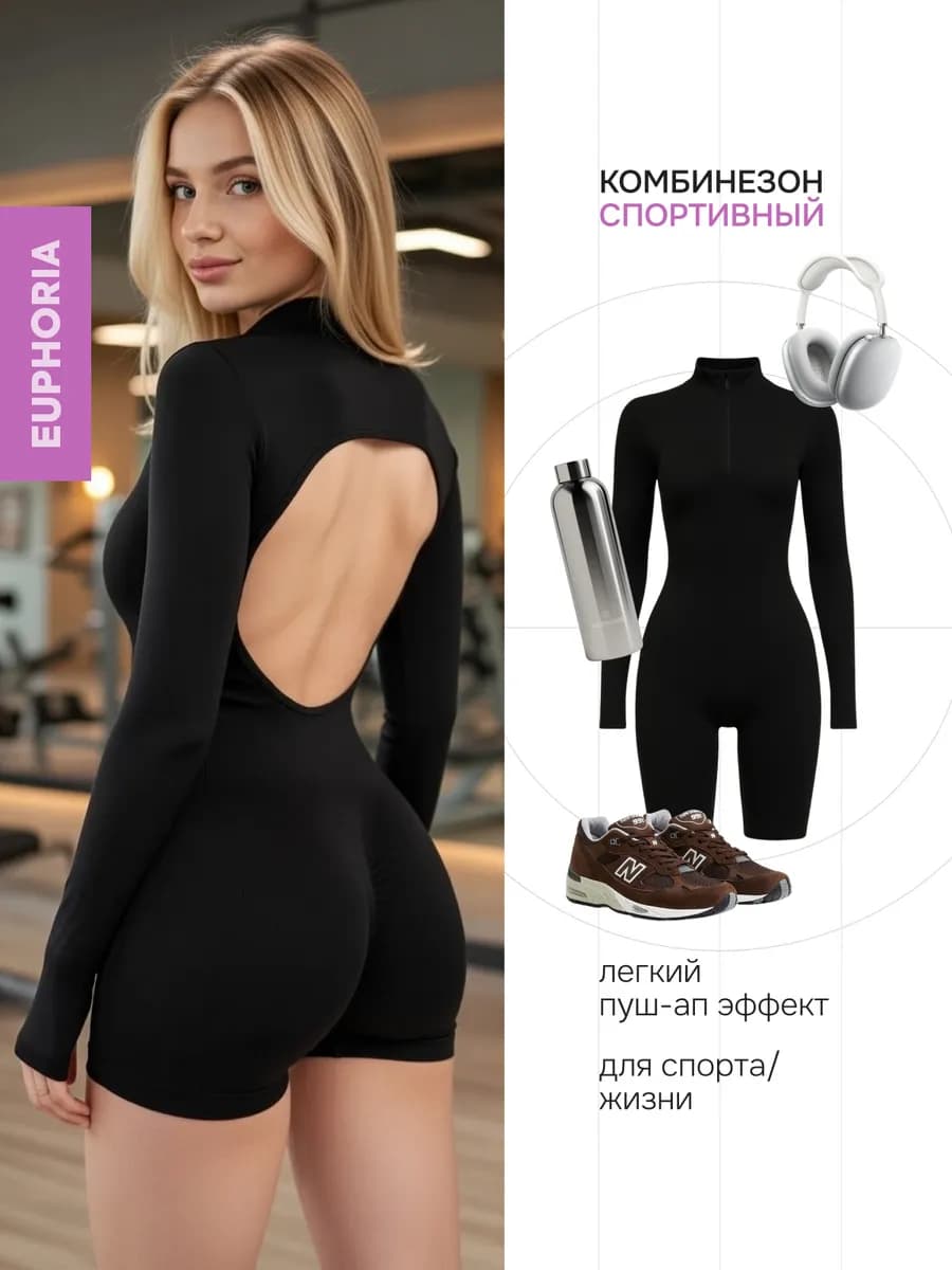 Комбинезон спортивный на молнии