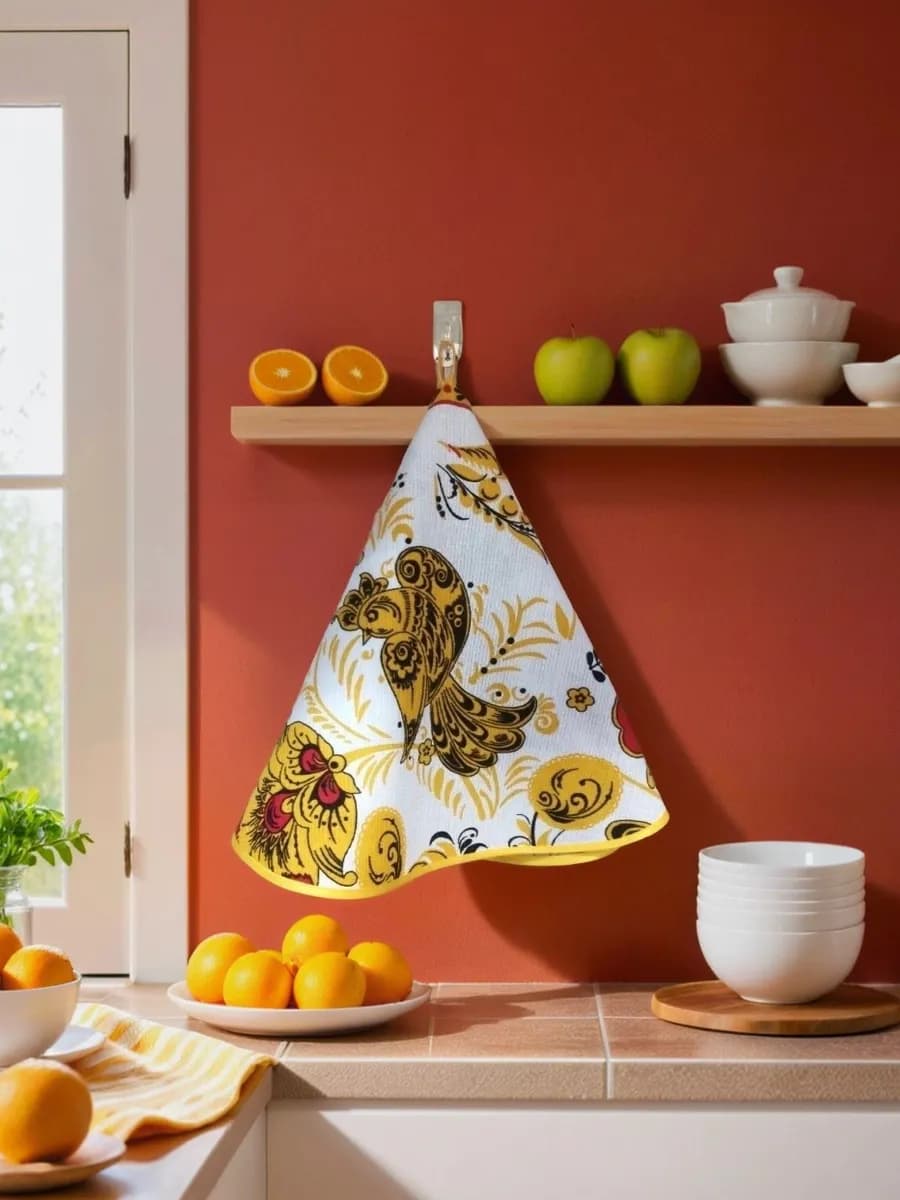 Полотенце кухонное круглое вафельное