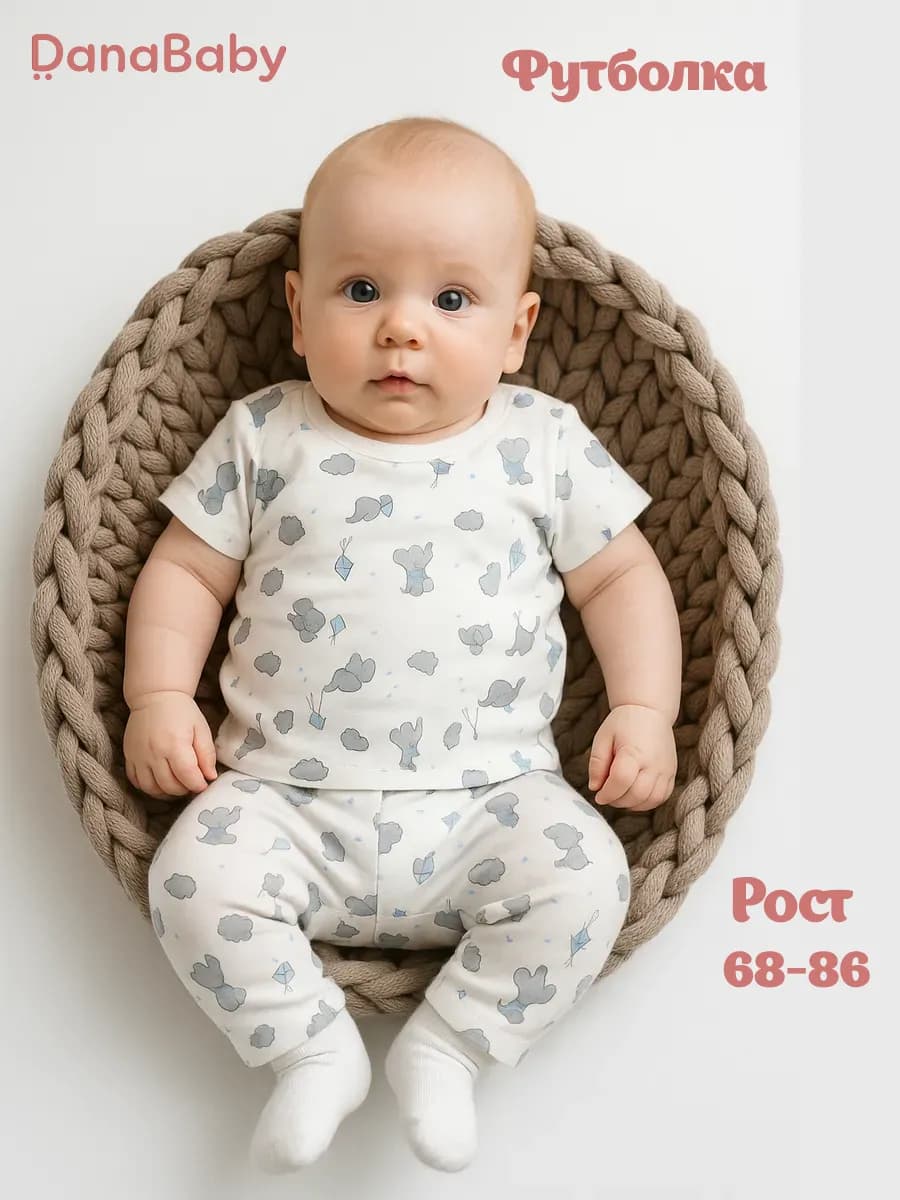 Футболка трикотажная для новорожденного