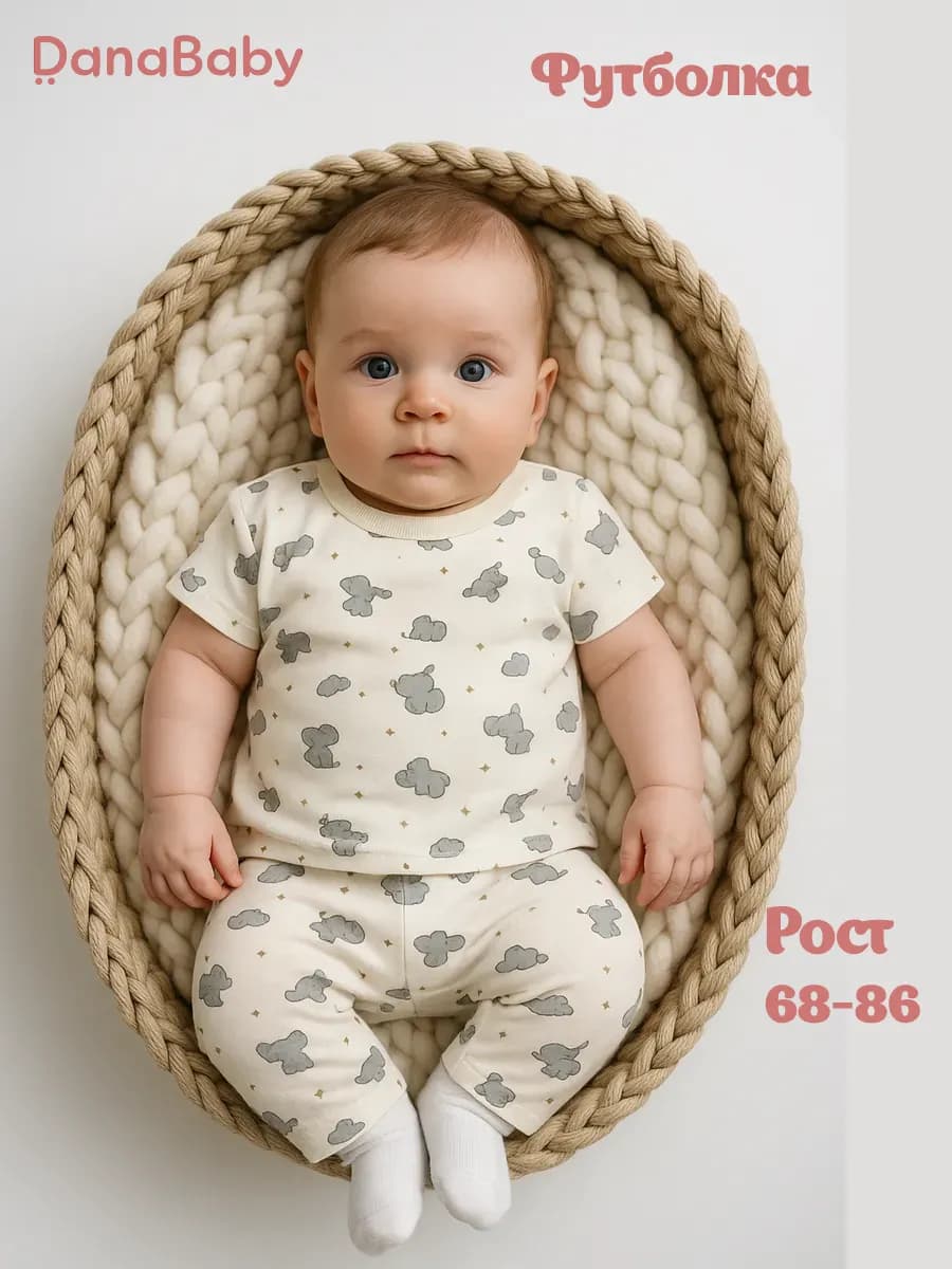 Футболка трикотажная для новорожденного