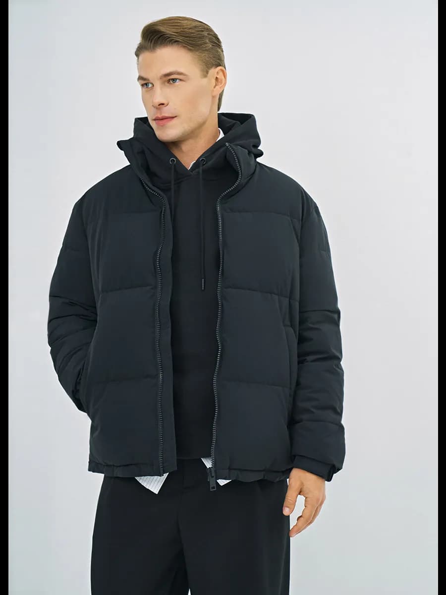 Куртка стеганая пуховик зимний с воротником стойкой