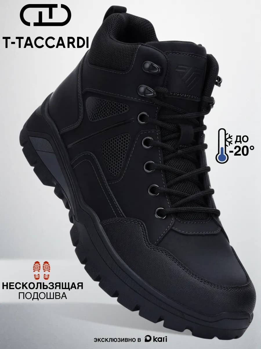 Ботинки мужские зимние с мехом черные