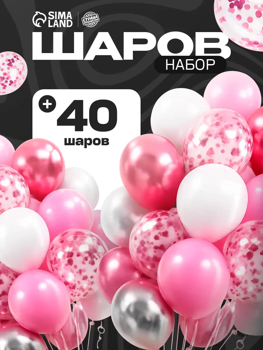 Набор воздушных шаров на день рождения 40 шт
