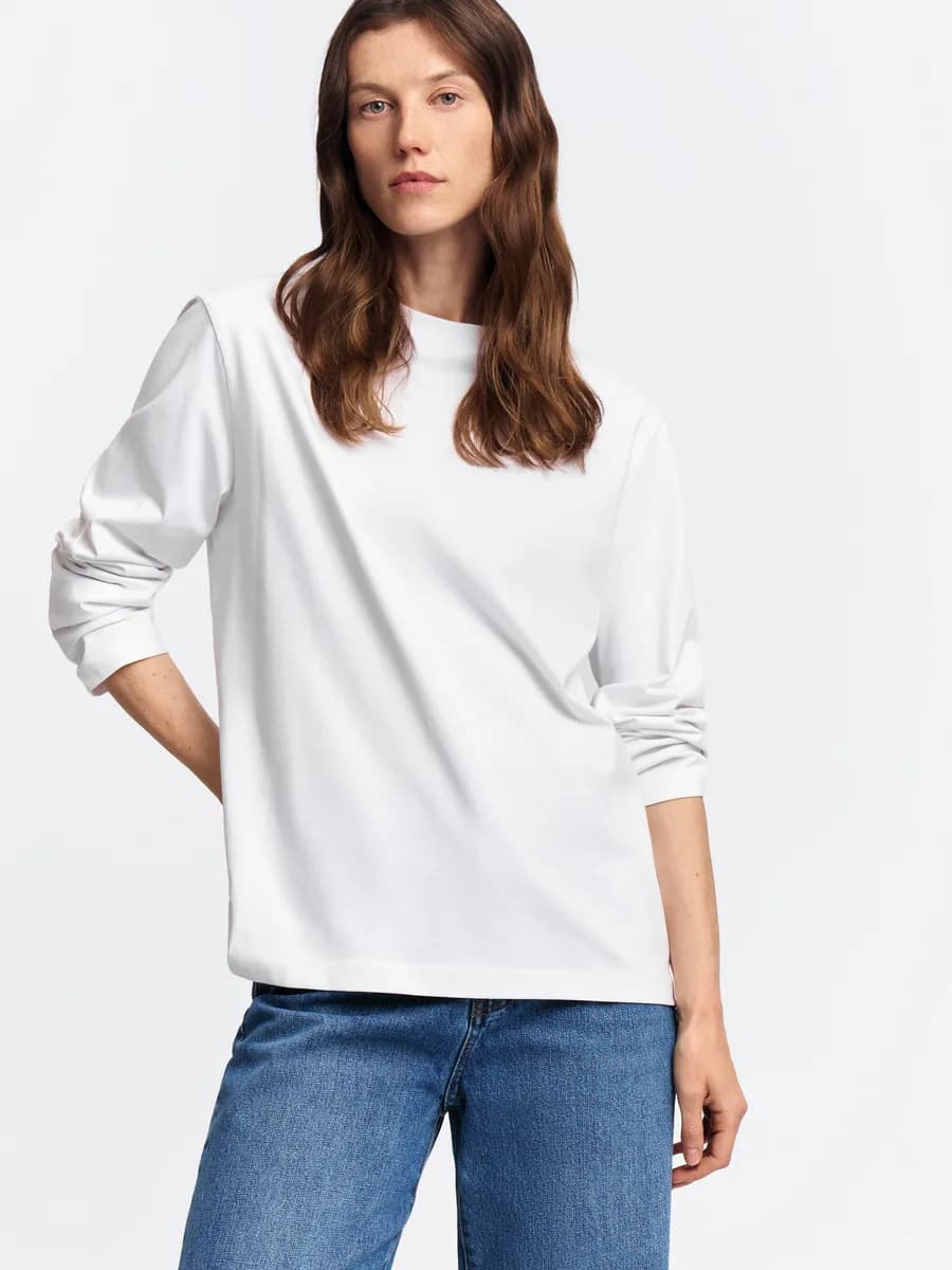Женский лонгслив оверсайз из хлопка