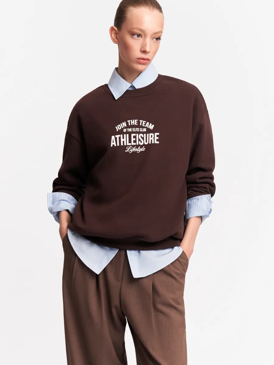 Женский утеплённый свитшот с принтом