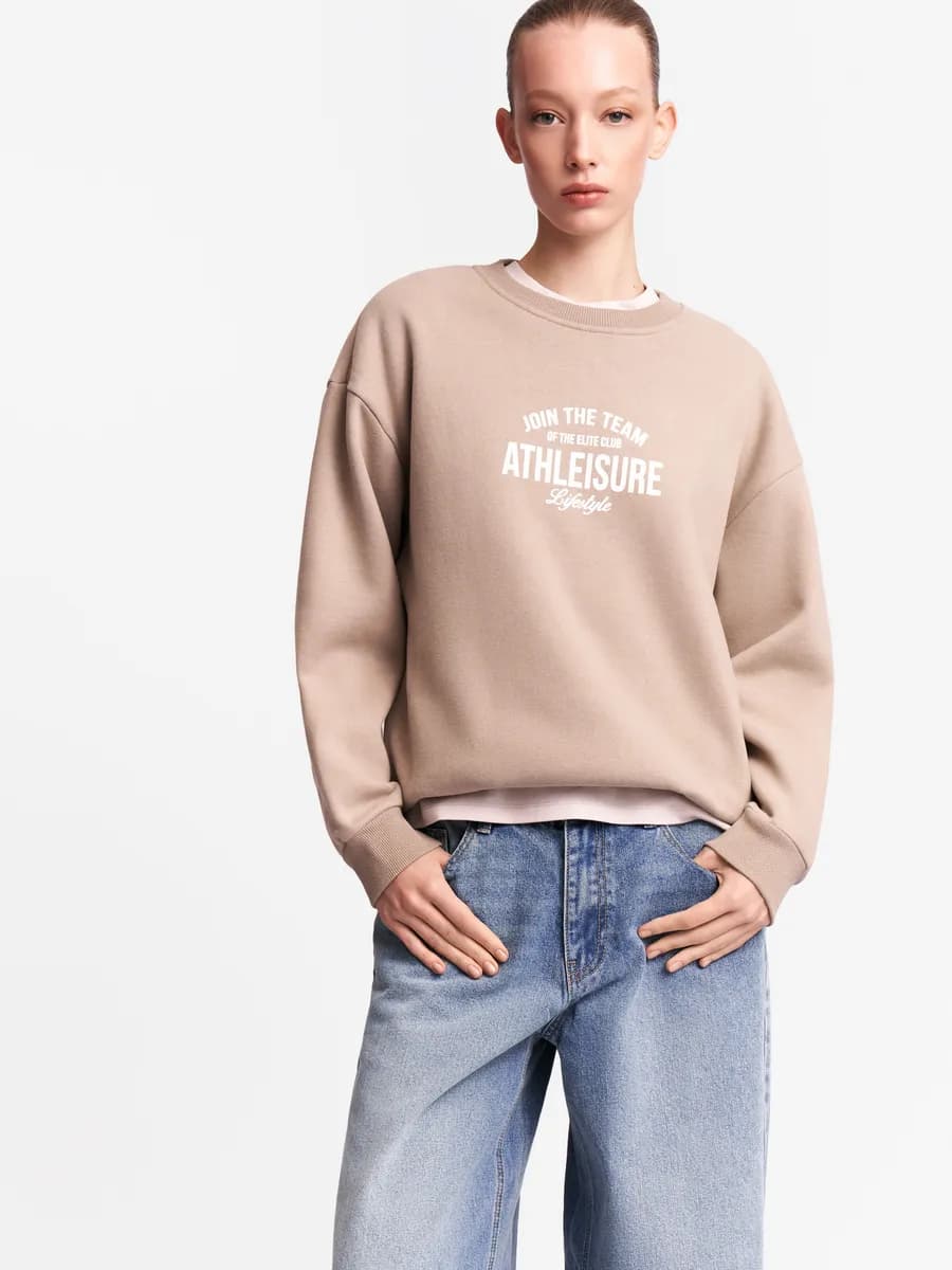 Женский утеплённый свитшот с принтом