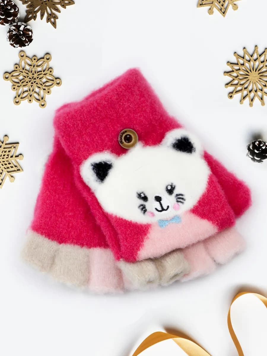 Перчатки-варежки-митенки без пальцев (4-7 лет)