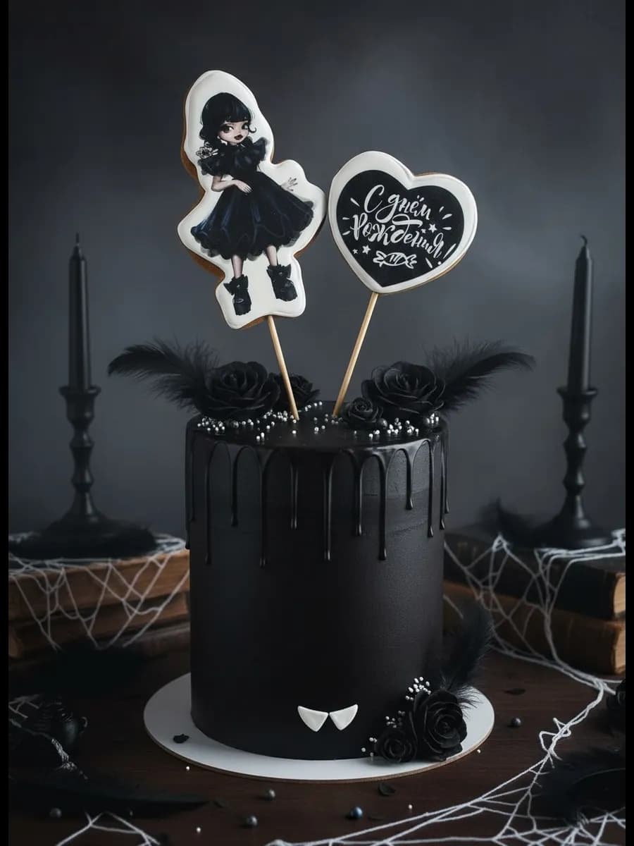 Пряники на торт Венсдей