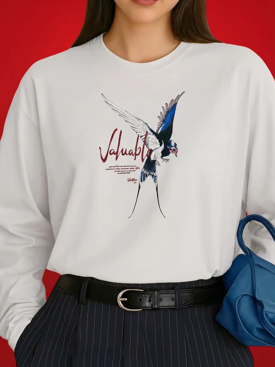 Лонгслив оверсайз с принтом большие размеры