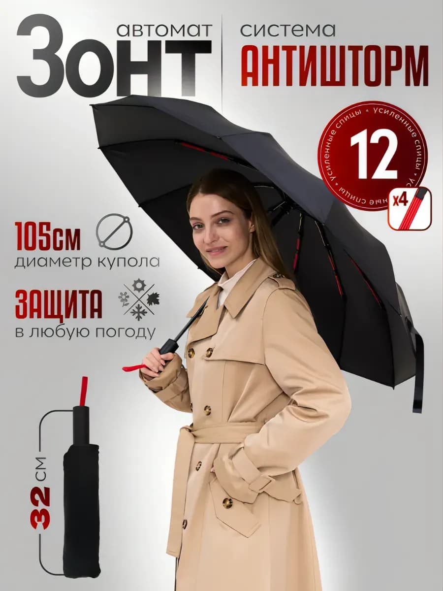 Усиленный зонт автомат