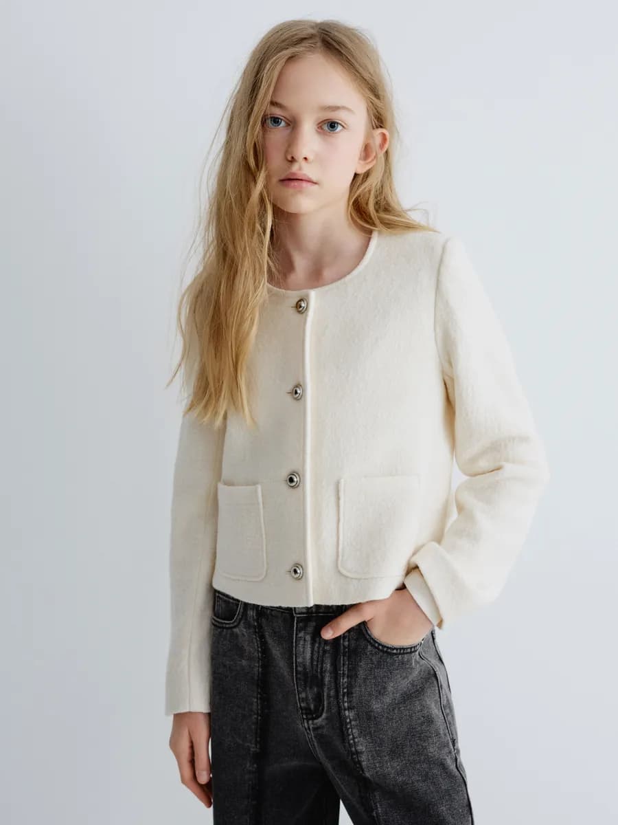 Жакет классический теплый из смесовой шерсти