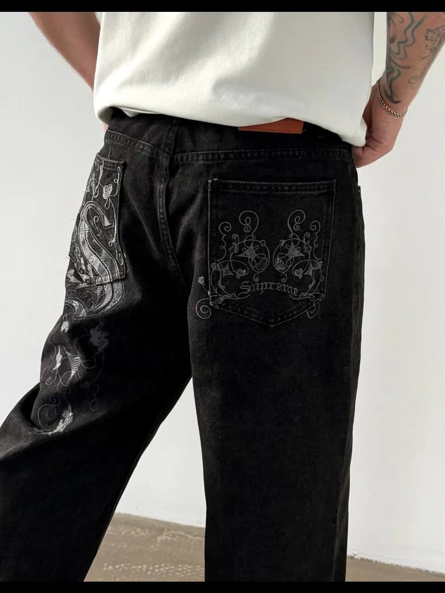Джинсы широкие Supreme x Coogi