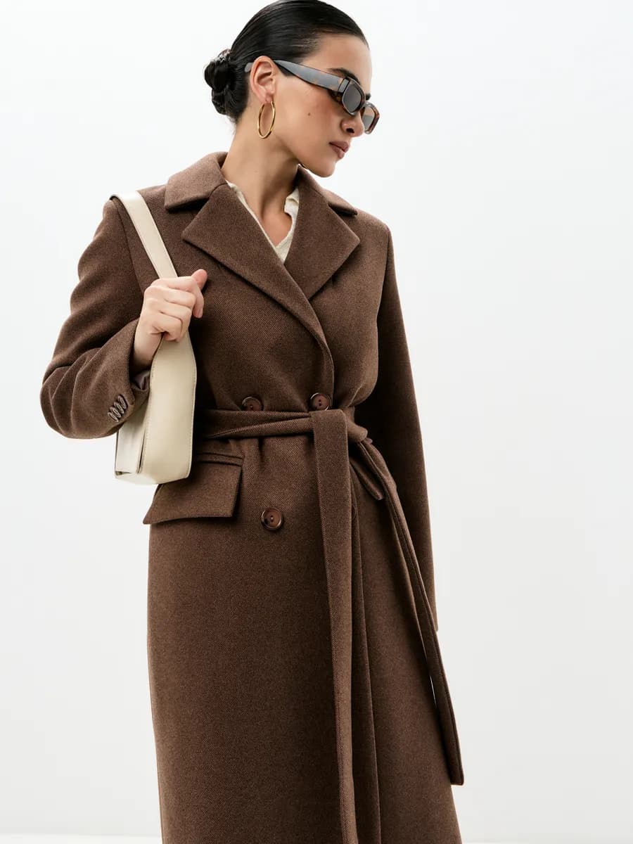 Длинное демисезонное Пальто веснаосень