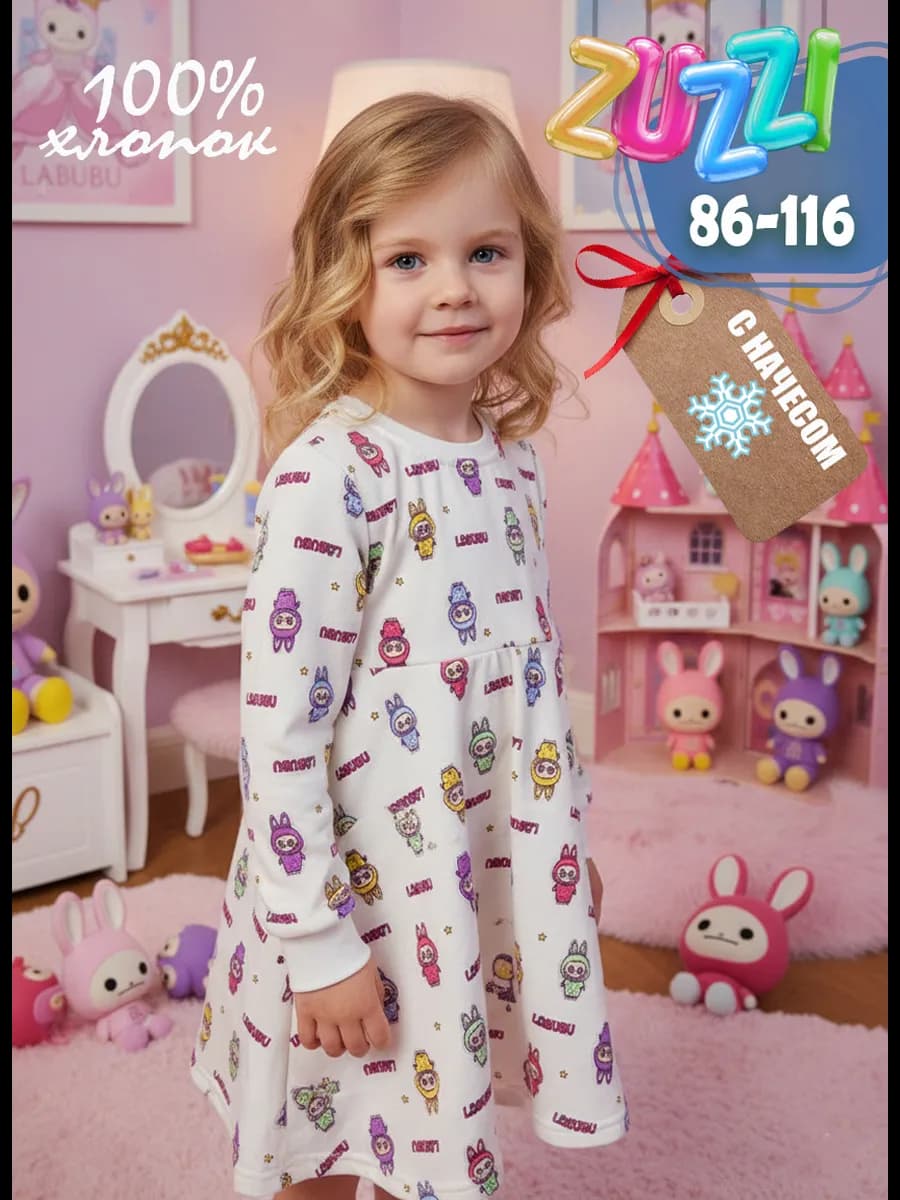 Платье теплое Лабубу