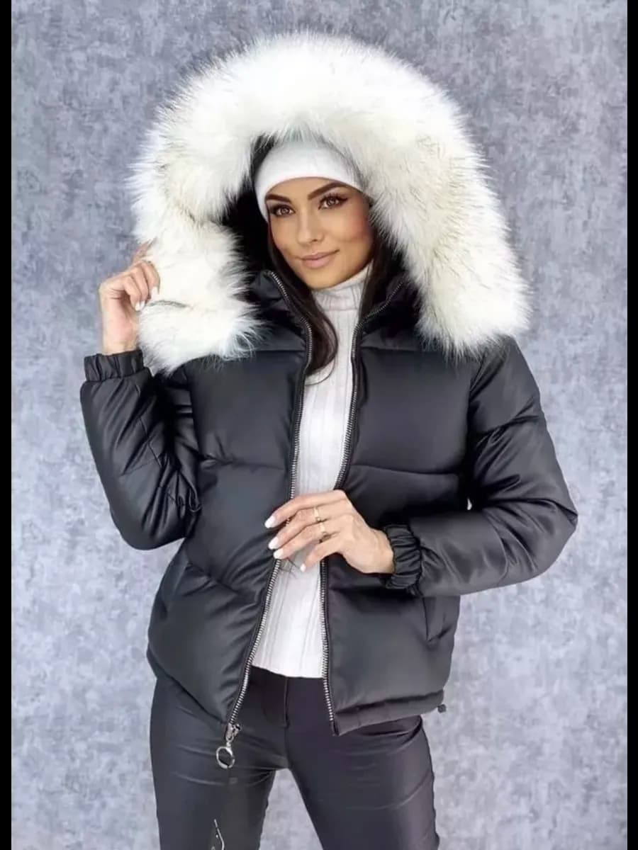 Куртка зимняя экокожа женская с мехом