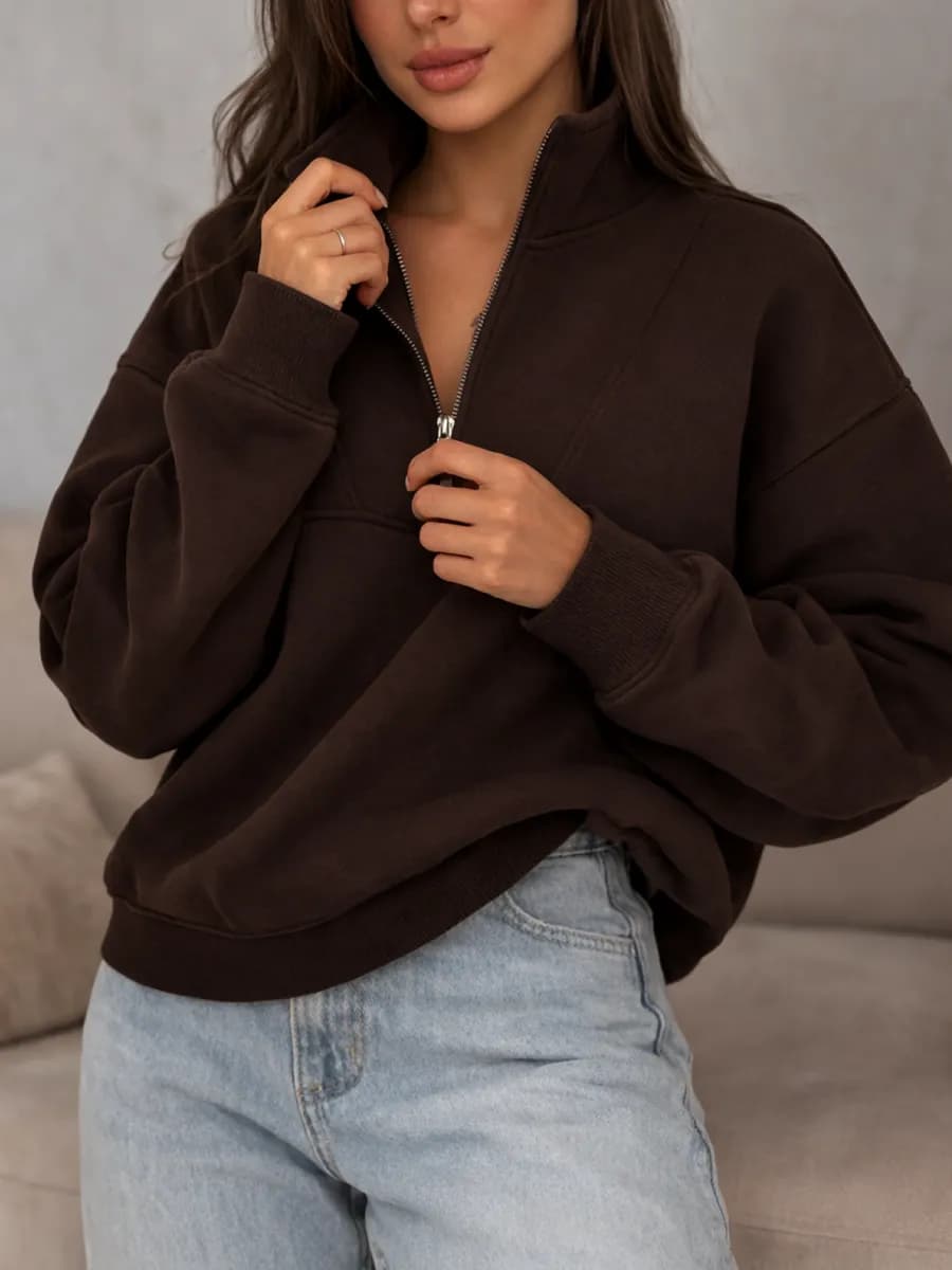 свитшот начес темно коричневый