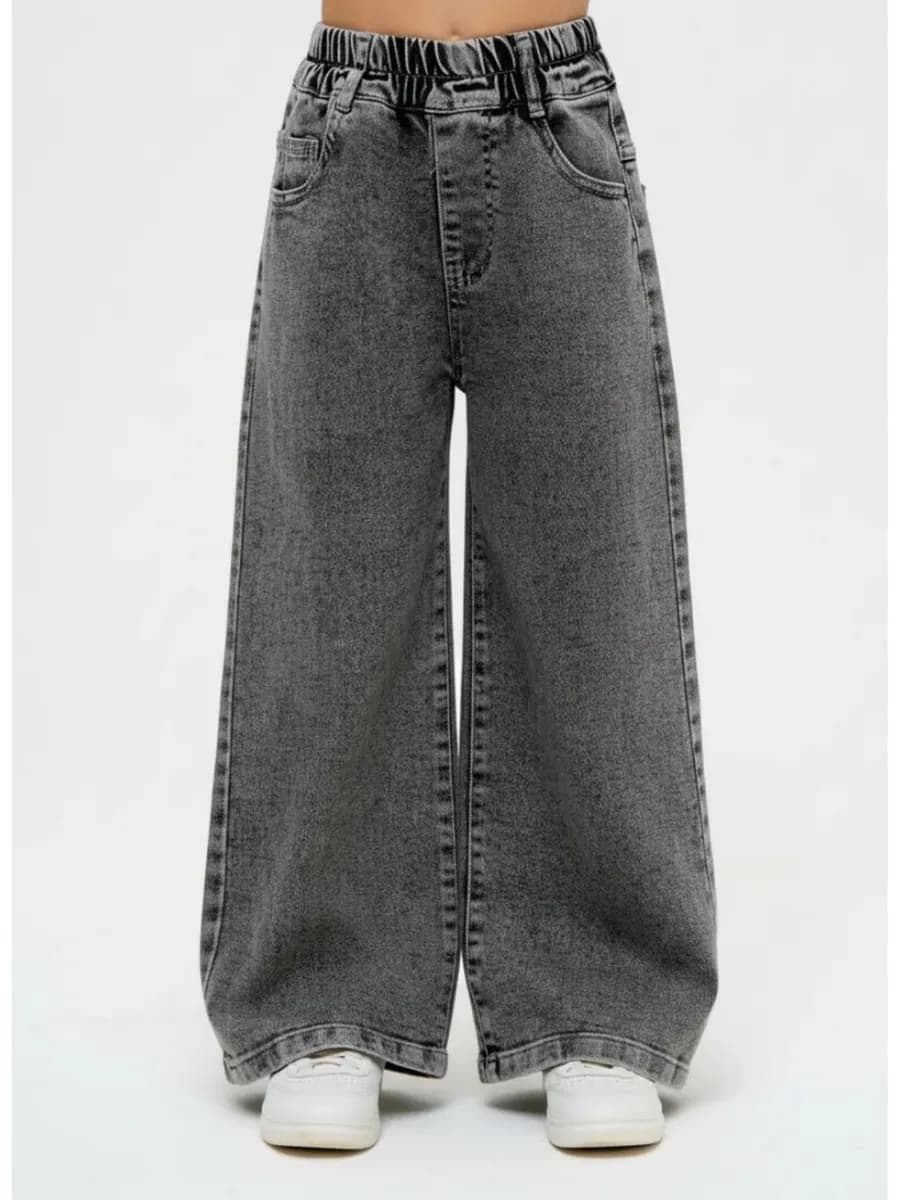 Джинсы на резинке подростковые широкие палаццо