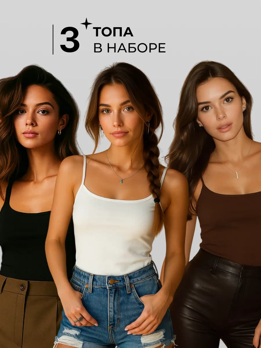 Топ на бретелях удлиненный набор