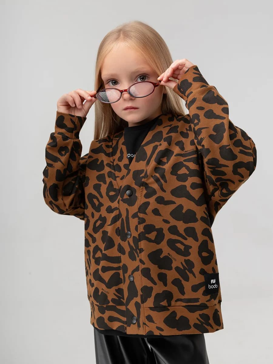 Кардиган с принтом леопард