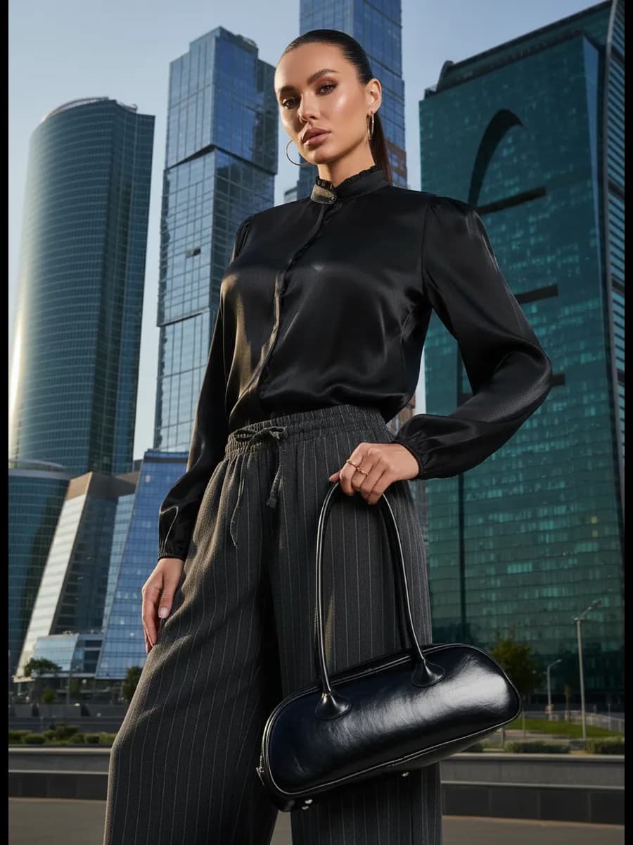 Блузка винтажная с рюшами