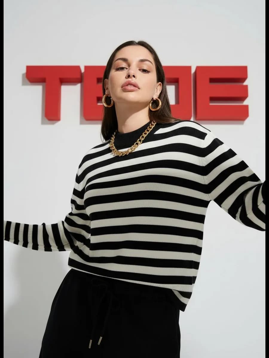 Джемпер трикотажный в полоску