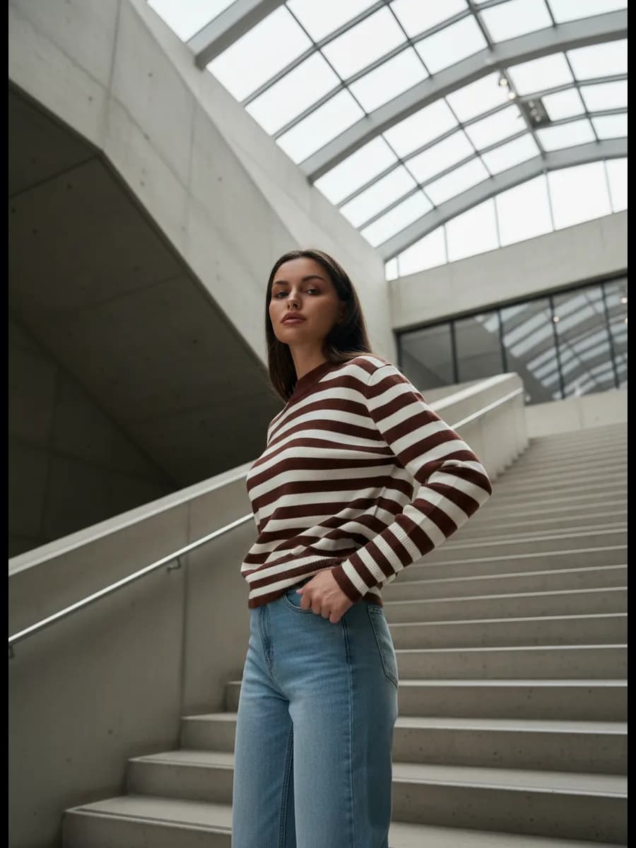 Джемпер трикотажный в полоску