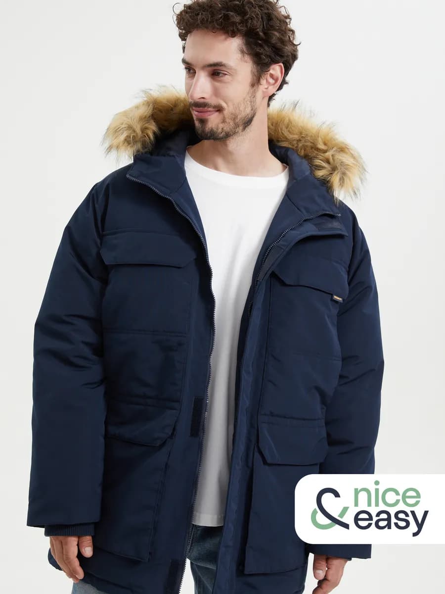 Тёплая мужская куртка с капюшоном