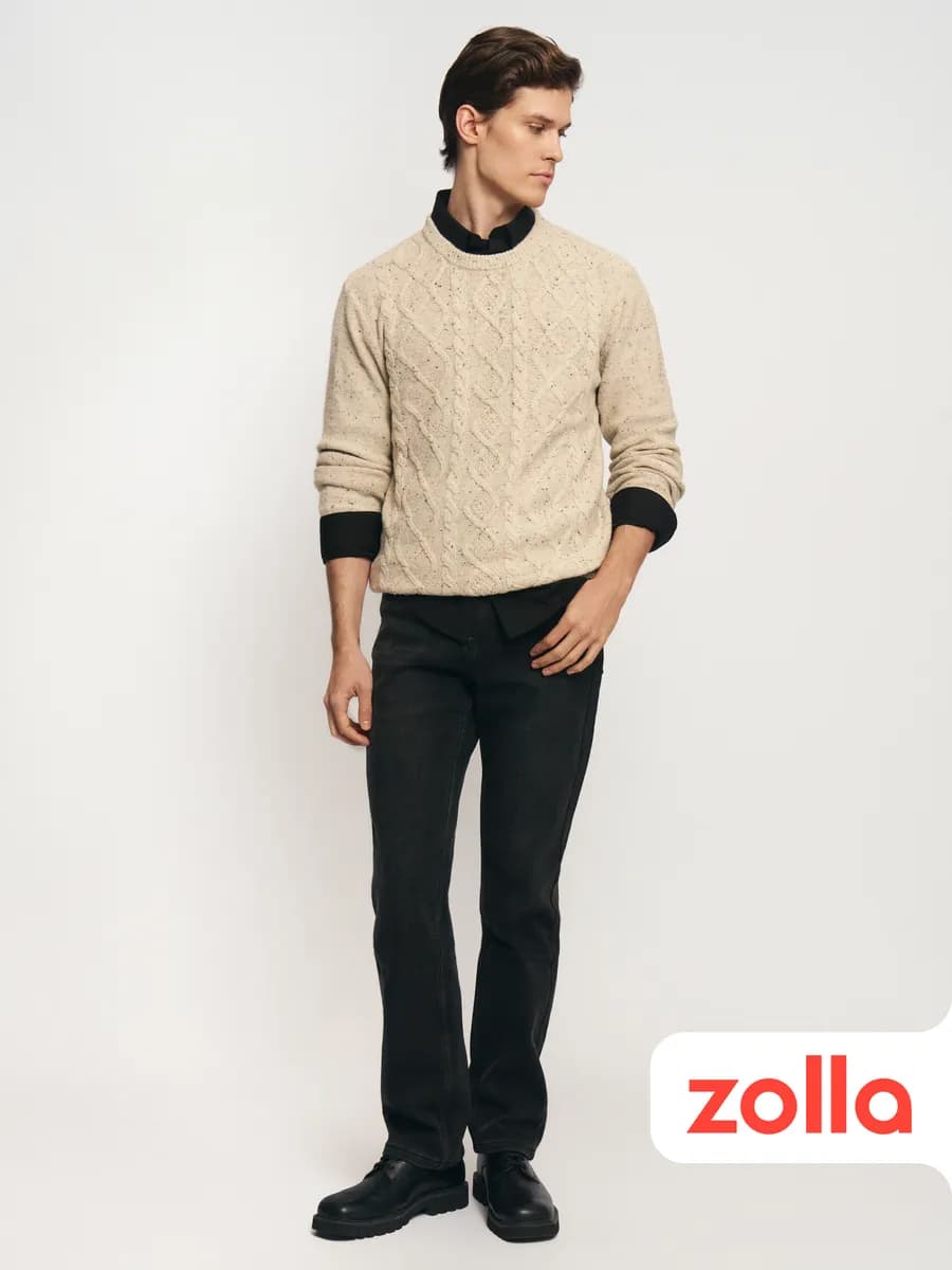 Мужские тёплые джинсы Regular с флисом